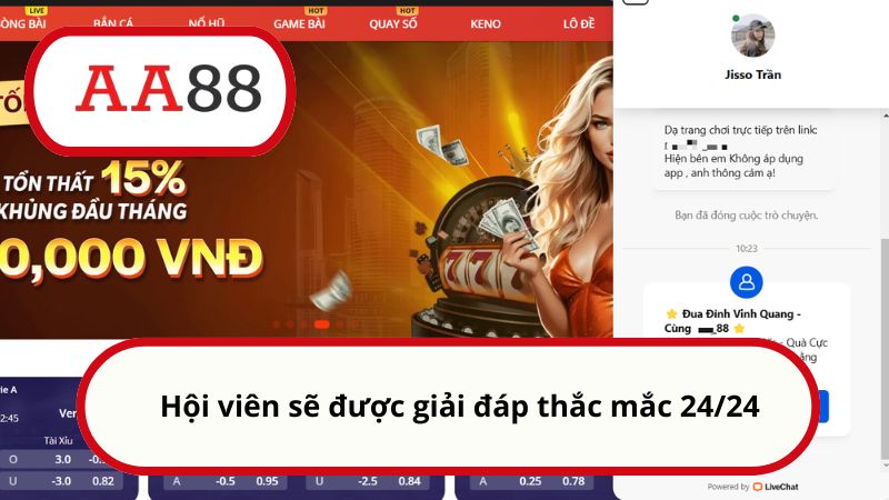 Hội viên sẽ được giải đáp thắc mắc 24/24